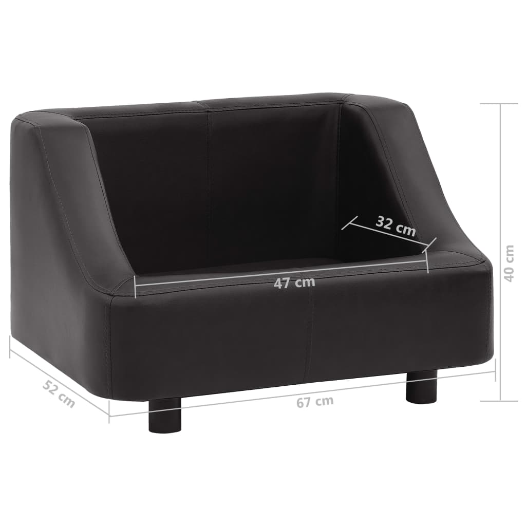 Divano per Cani Nero 67x52x40 cm in Similpelle
