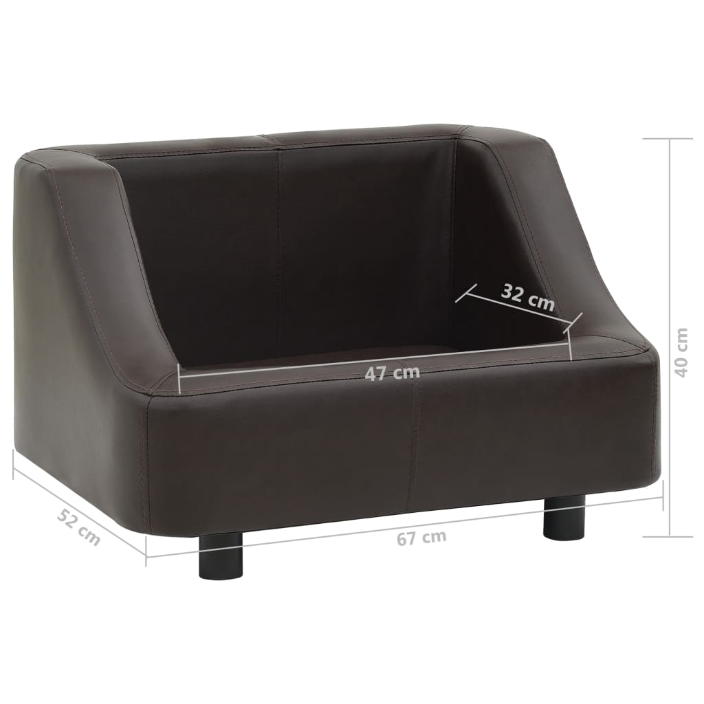 Divano per Cani Marrone 67x52x40 cm in Similpelle