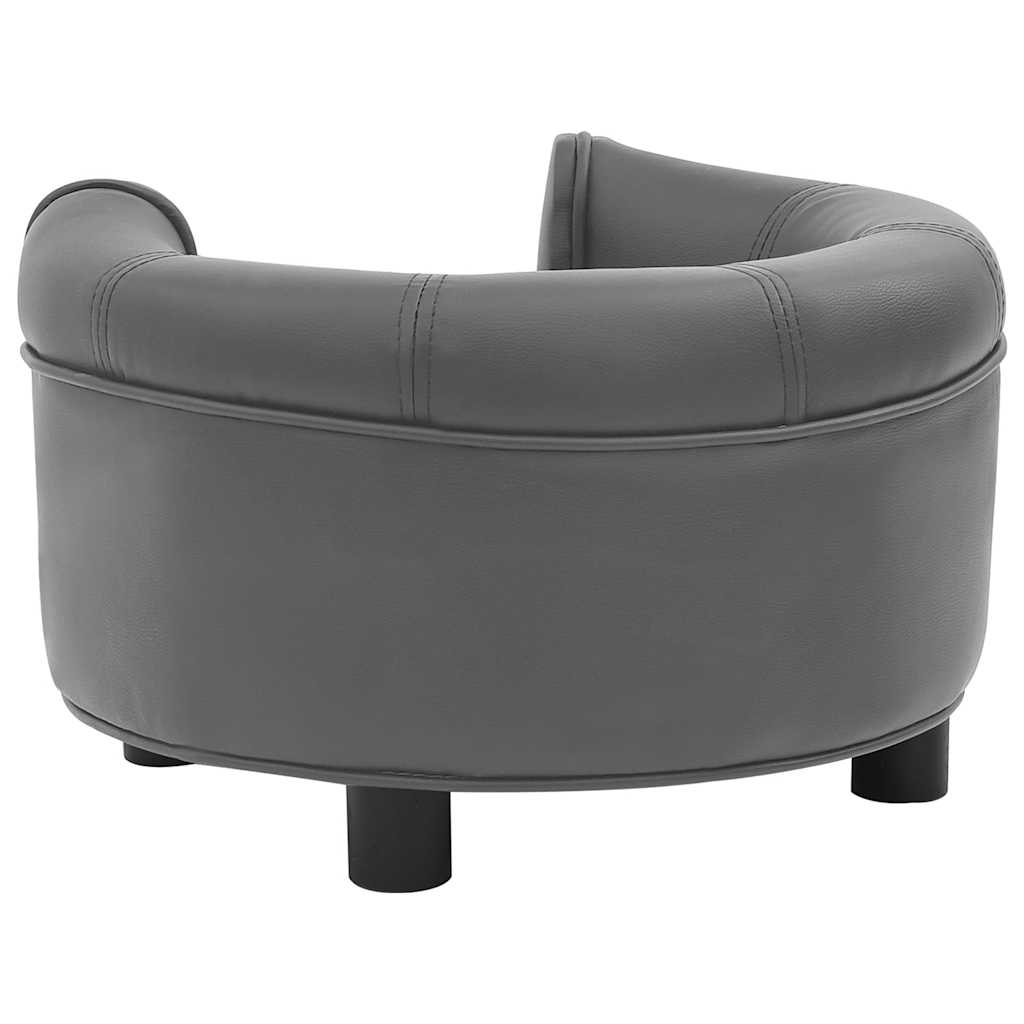 Divano per Cani Grigio 48x48x32 cm in Peluche e Similpelle