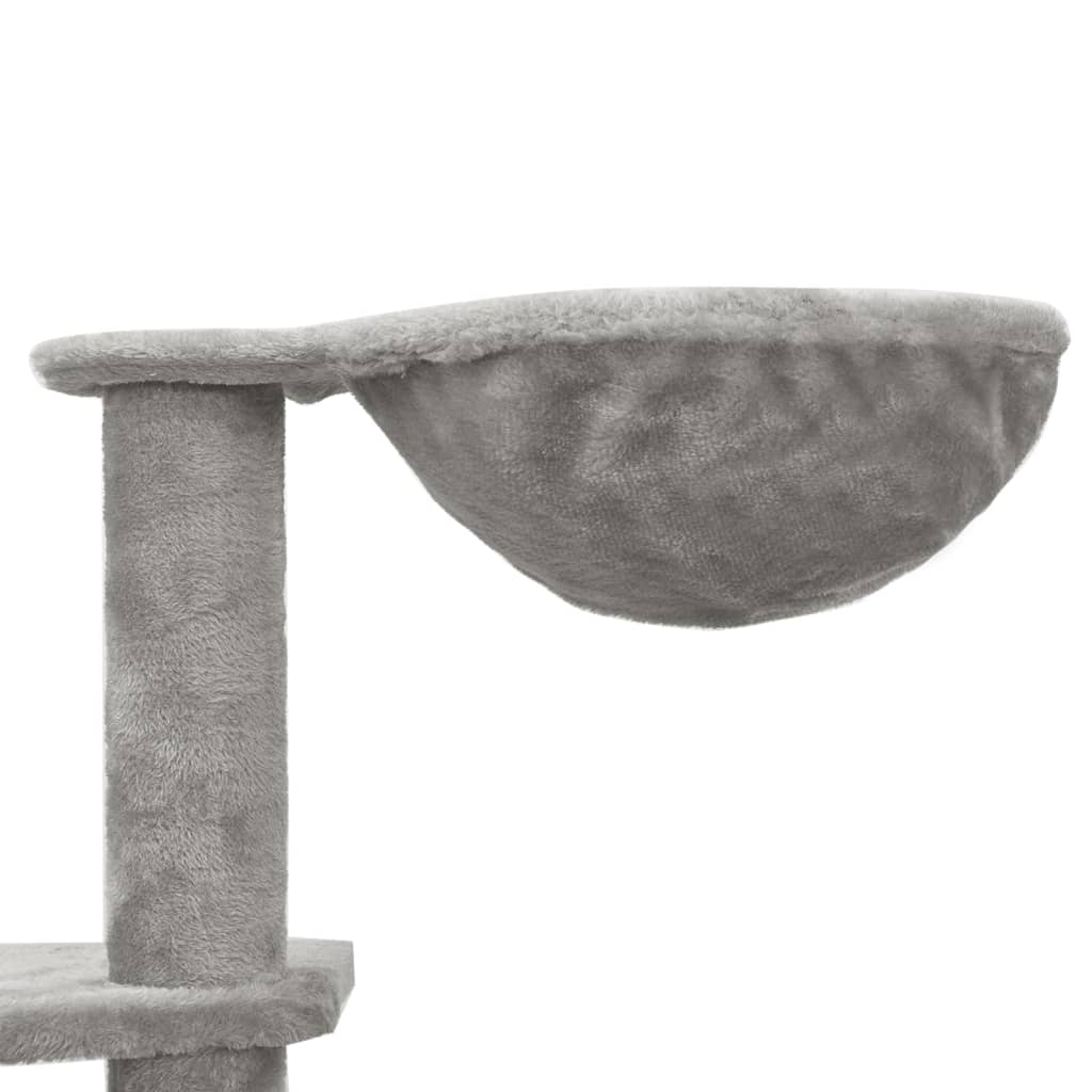 Albero per Gatti con Tiragraffi in Sisal Grigio Chiaro 191 cm