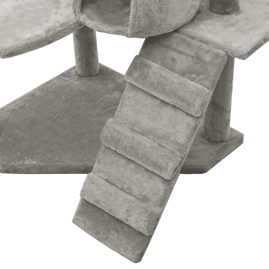 Albero per Gatti con Tiragraffi in Sisal Grigio Chiaro 191 cm