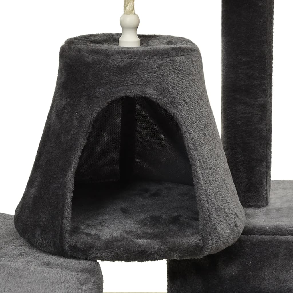 Albero per Gatti con Tiragraffi in Sisal Grigio Scuro 191 cm