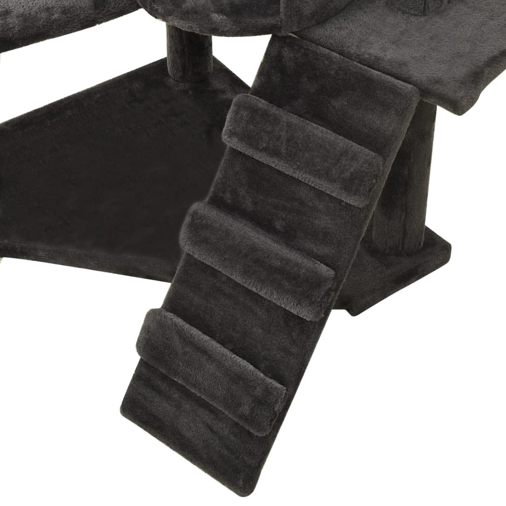 Albero per Gatti con Tiragraffi in Sisal Grigio Scuro 191 cm