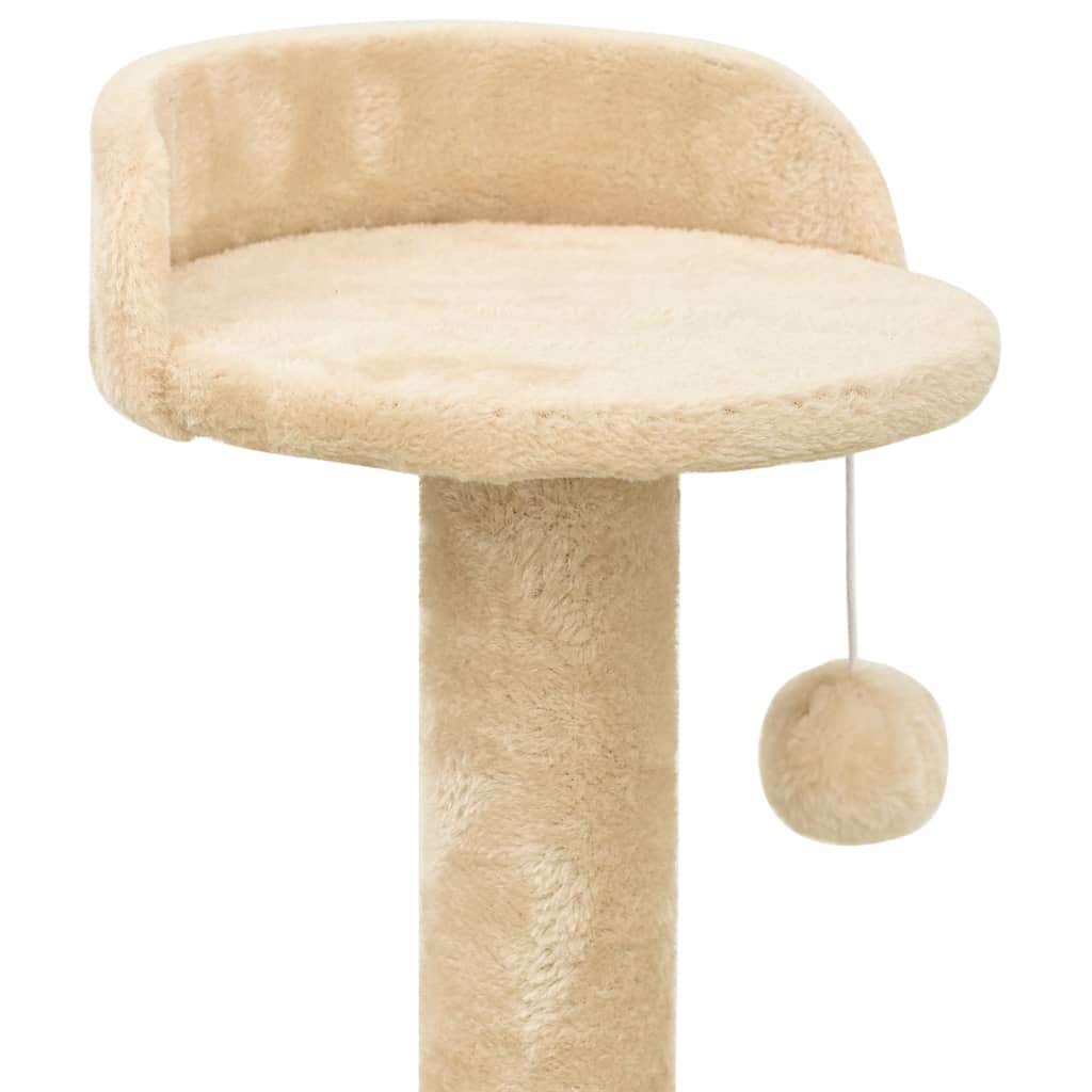 Albero per Gatti con Pali Tiragraffi in Sisal Beige 120 cm