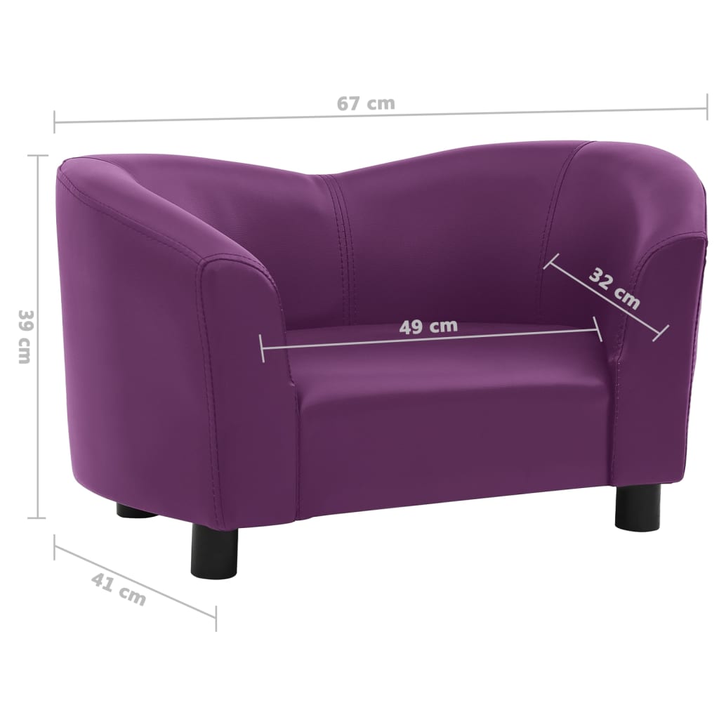 Divano per Cani Borgogna 67x41x39 cm in Similpelle