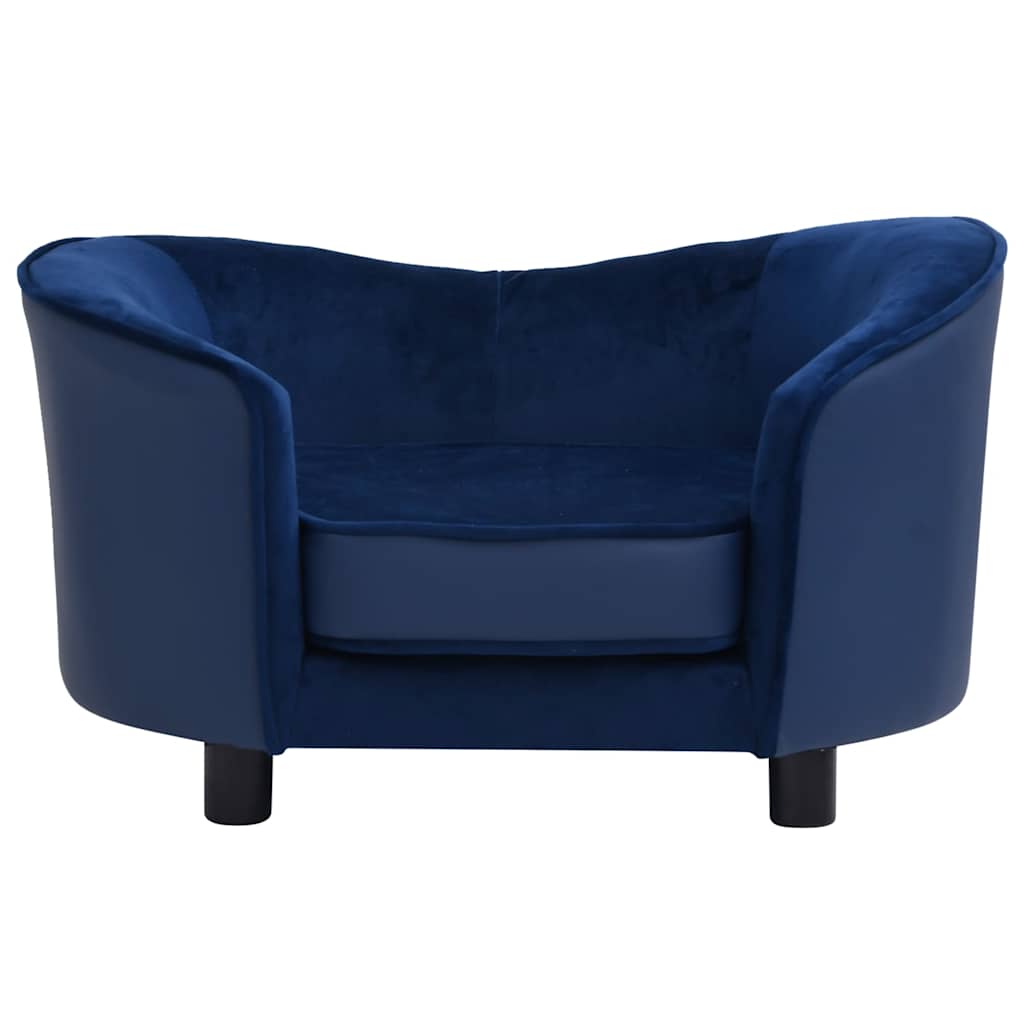 Divano per Cani Blu 69x49x40 cm in Peluche e Similpelle