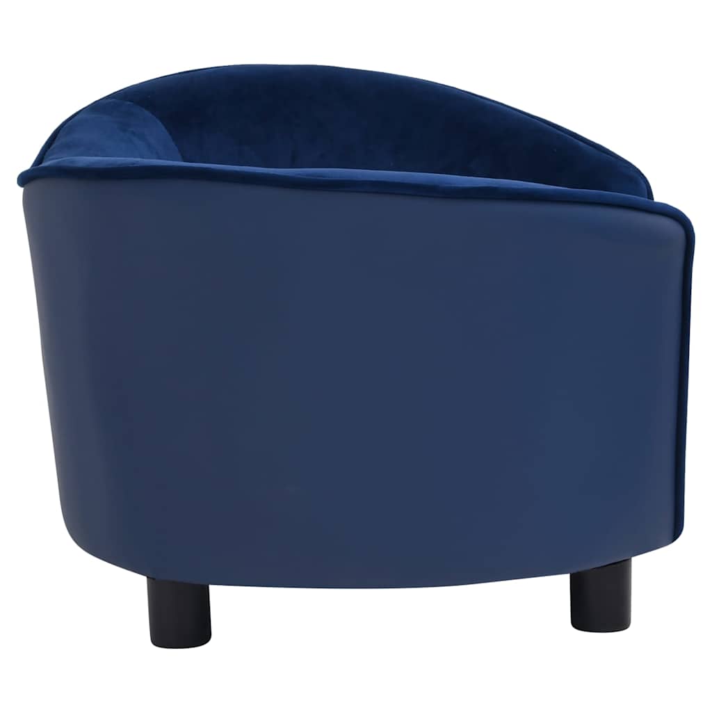 Divano per Cani Blu 69x49x40 cm in Peluche e Similpelle