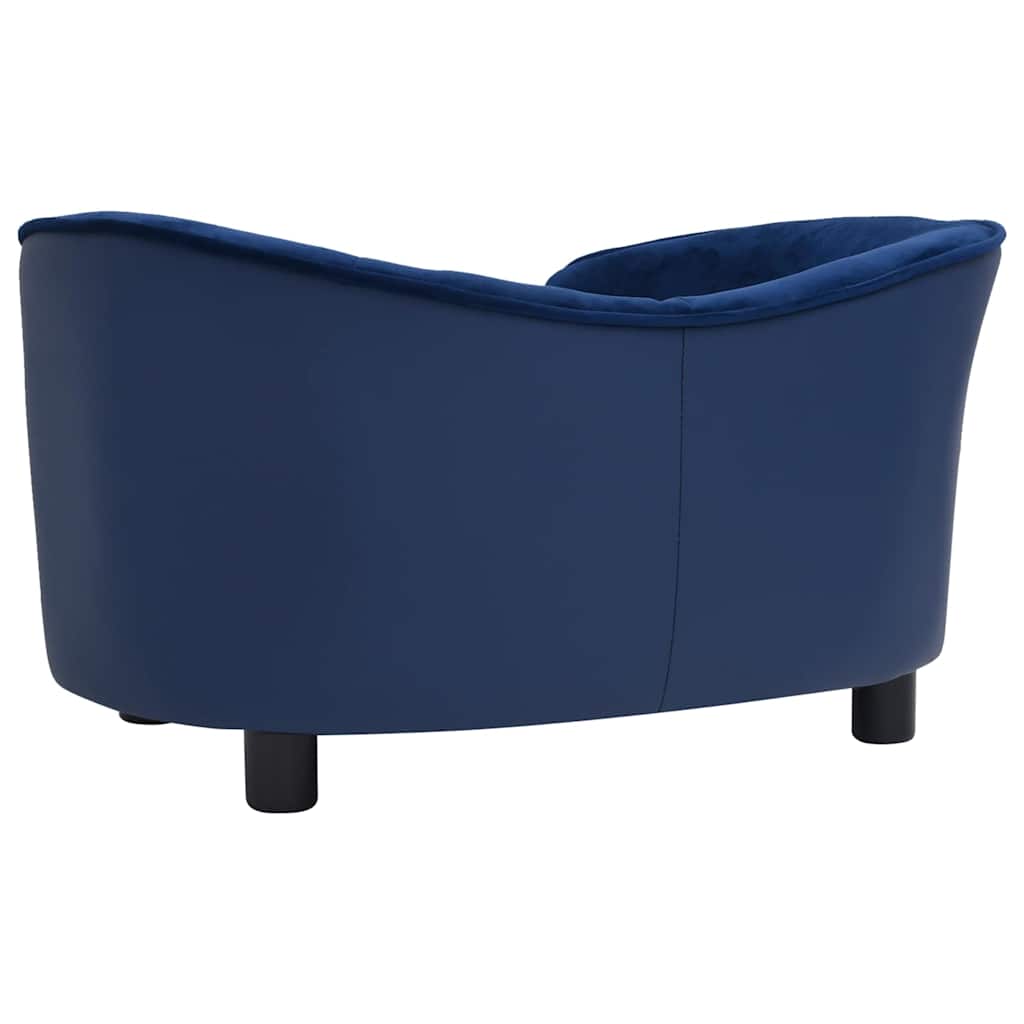 Divano per Cani Blu 69x49x40 cm in Peluche e Similpelle