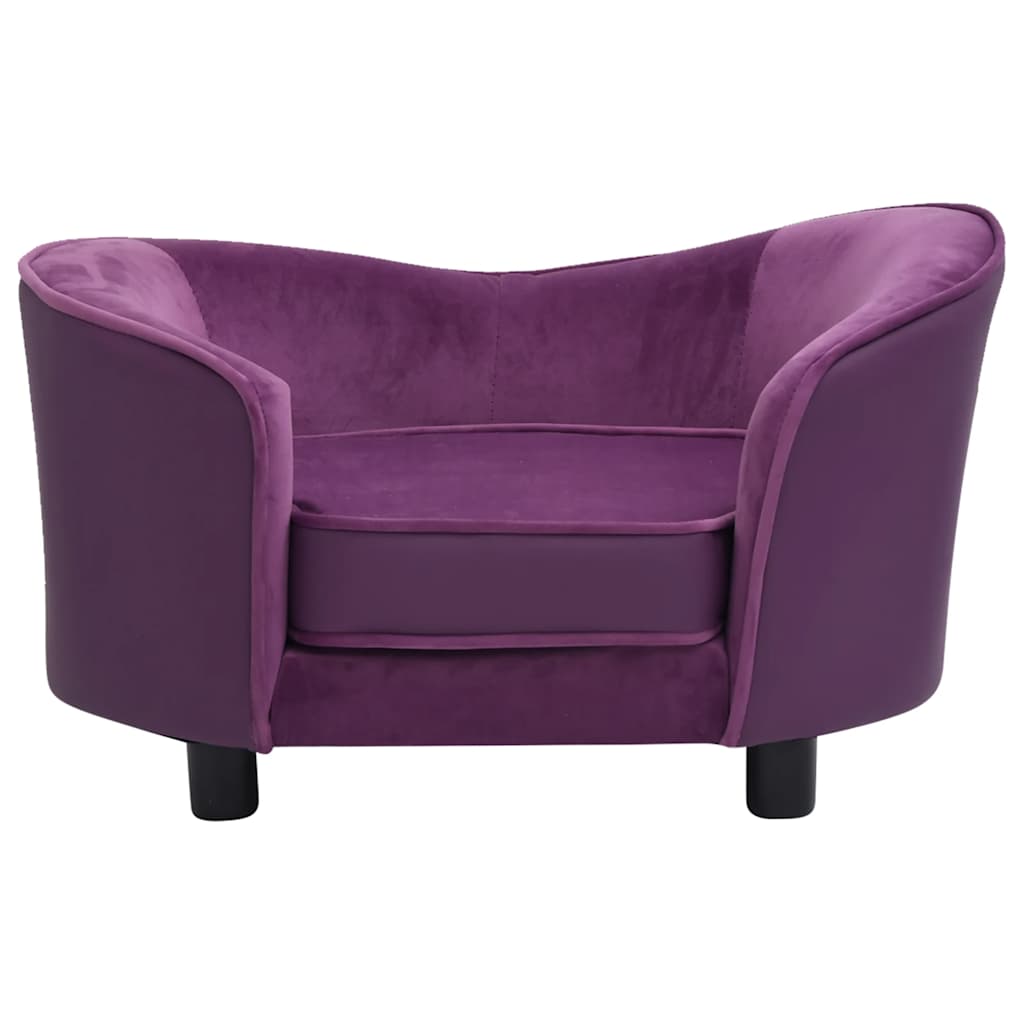 Divano per Cani Borgogna 69x49x40cm in Peluche e Similpelle