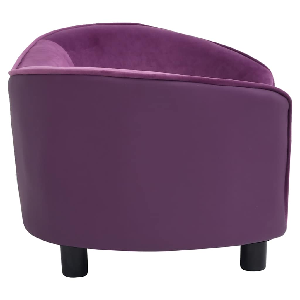 Divano per Cani Borgogna 69x49x40cm in Peluche e Similpelle