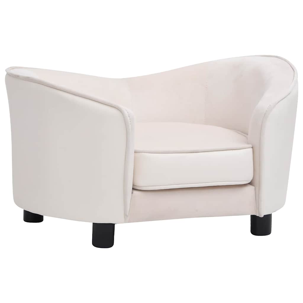 Divano per Cani Crema 69x49x40 cm in Peluche e Similpelle