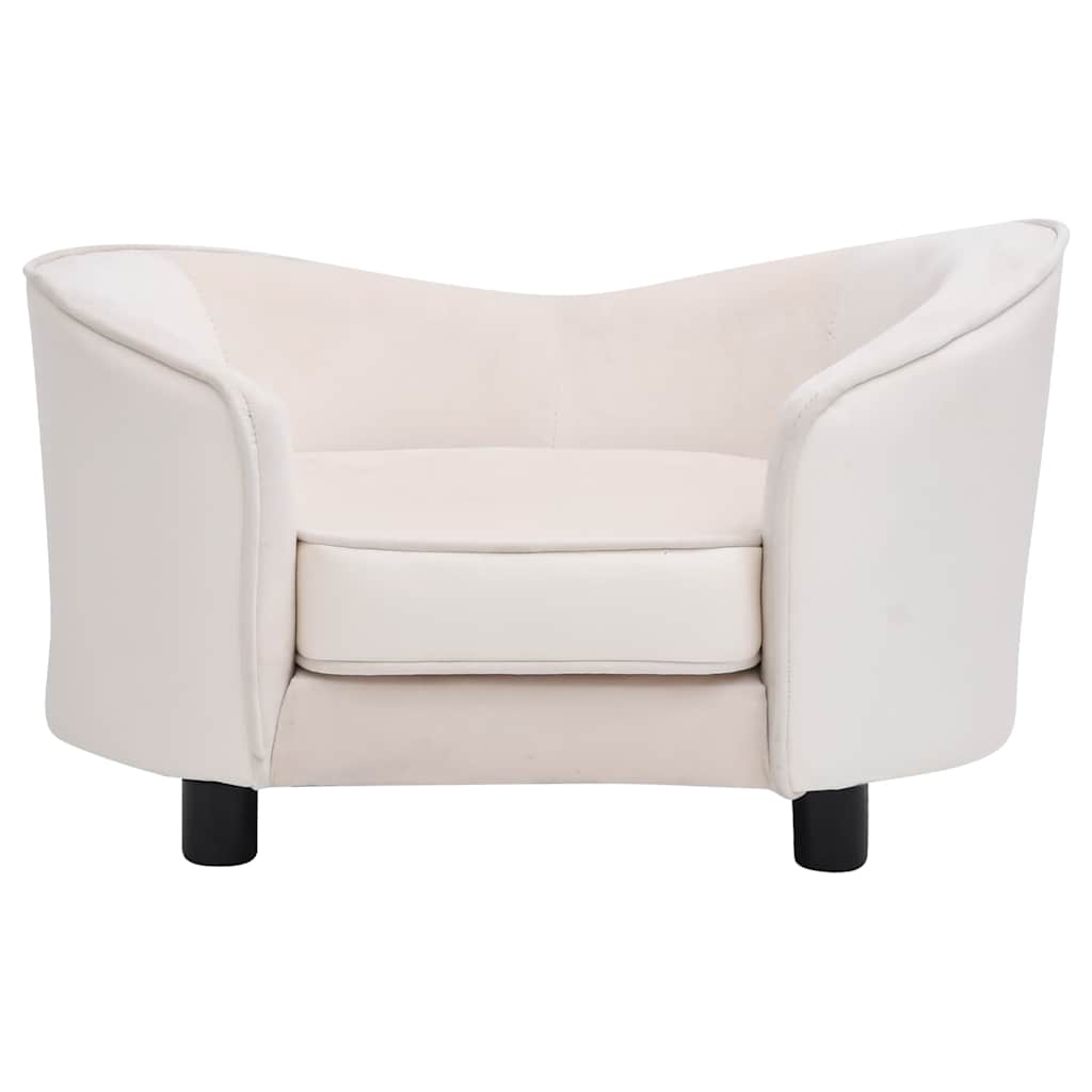 Divano per Cani Crema 69x49x40 cm in Peluche e Similpelle
