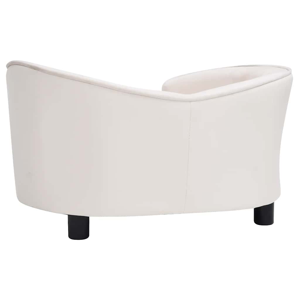 Divano per Cani Crema 69x49x40 cm in Peluche e Similpelle