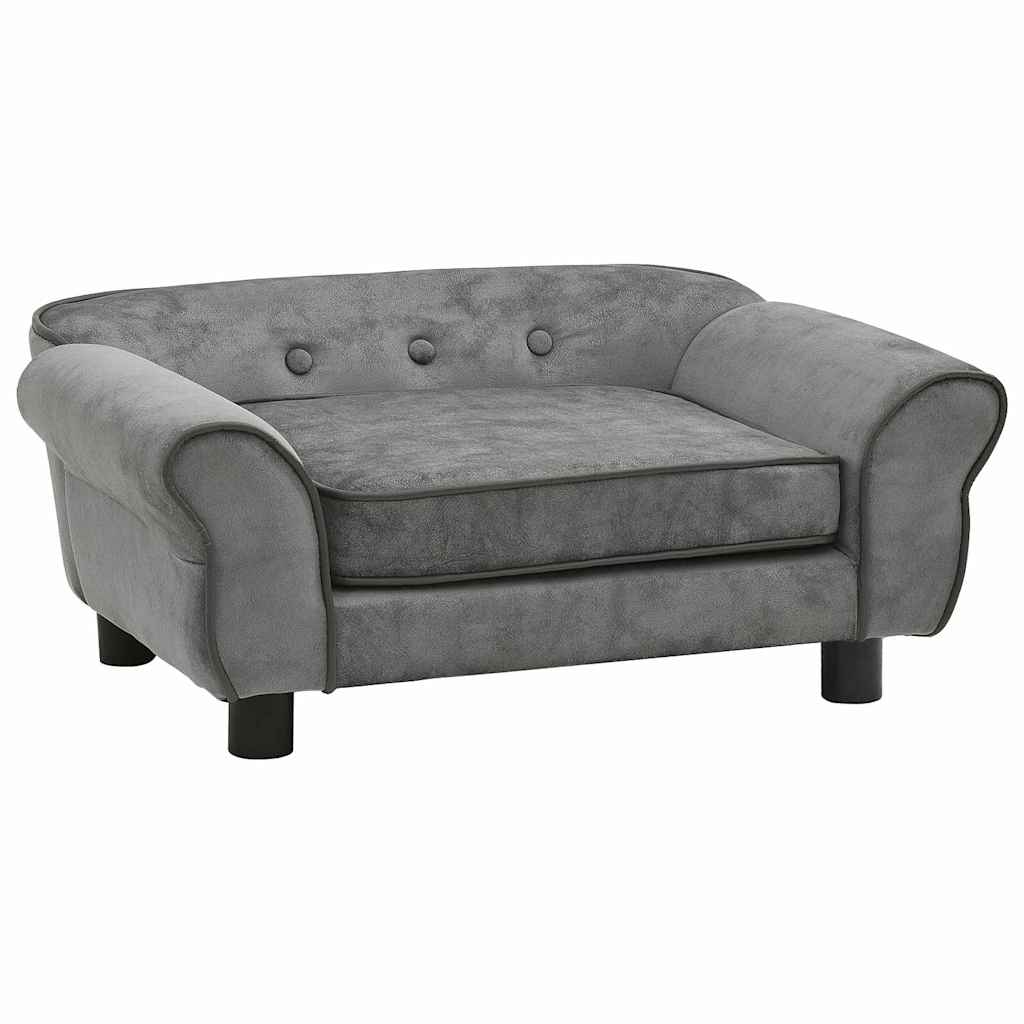 Divano per Cani Grigio Scuro 72x45x30 cm in Peluche