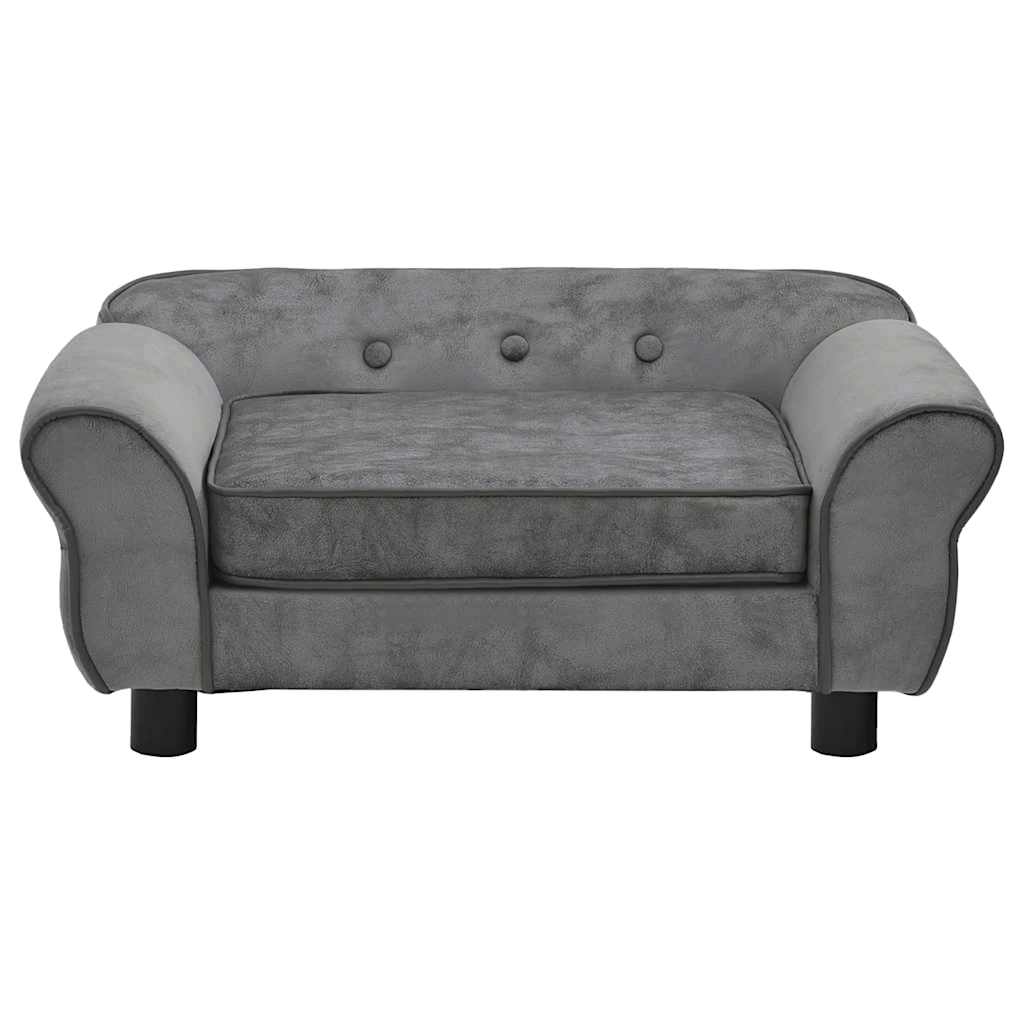 Divano per Cani Grigio Scuro 72x45x30 cm in Peluche