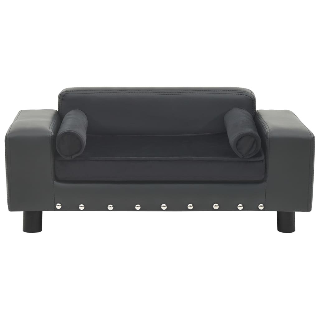 Divano per Cani Grigio Scuro 81x43x31cm in Peluche e Similpelle