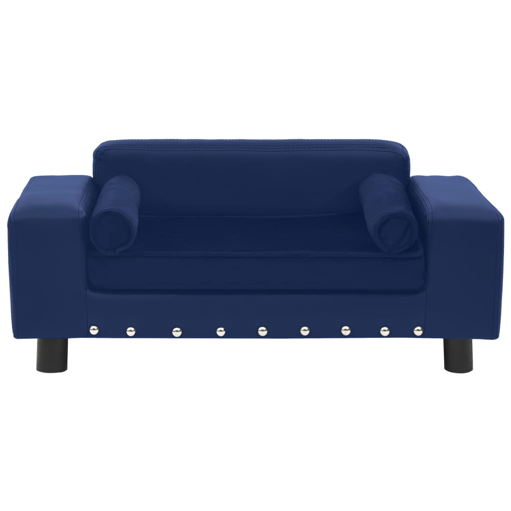 Divano per Cani Blu 81x43x31 cm in Peluche e Similpelle