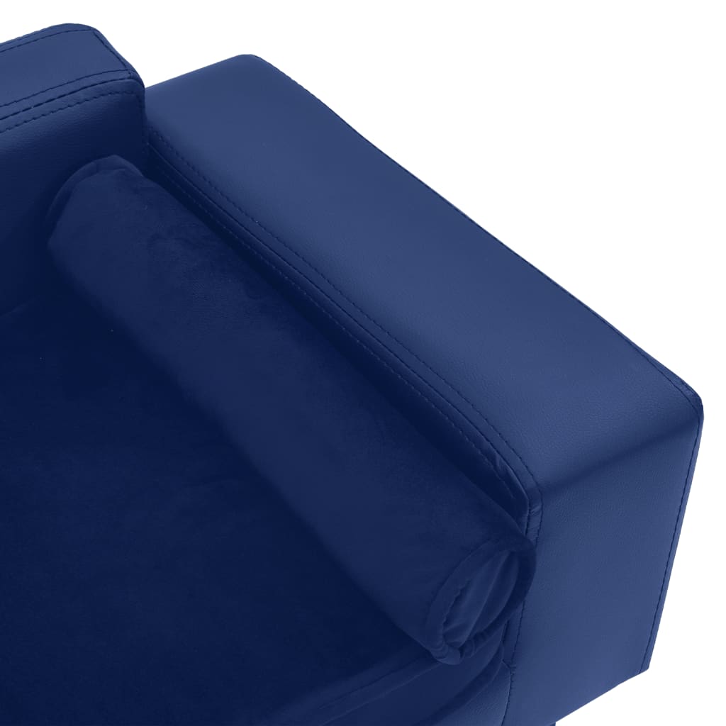 Divano per Cani Blu 81x43x31 cm in Peluche e Similpelle
