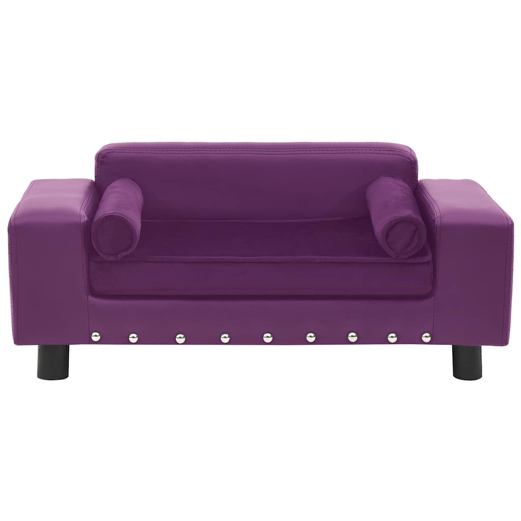 Divano per Cani Borgogna 81x43x31 cm in Peluche e Similpelle
