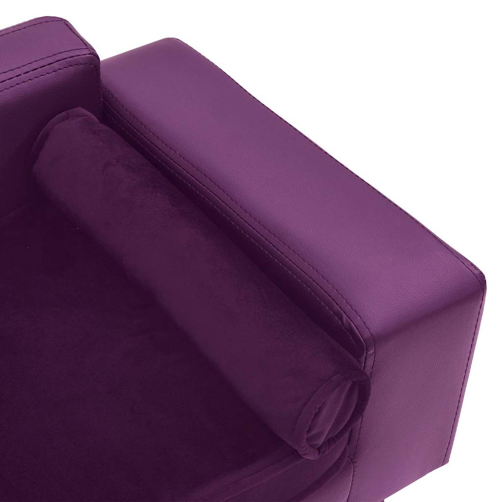 Divano per Cani Borgogna 81x43x31 cm in Peluche e Similpelle