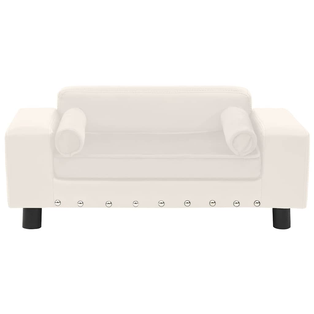 Divano per Cani Crema 81x43x31 cm in Peluche e Similpelle
