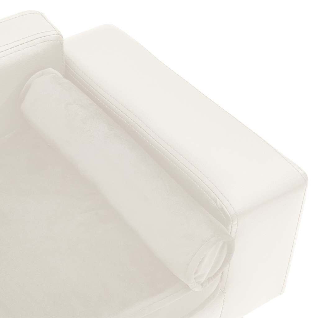 Divano per Cani Crema 81x43x31 cm in Peluche e Similpelle