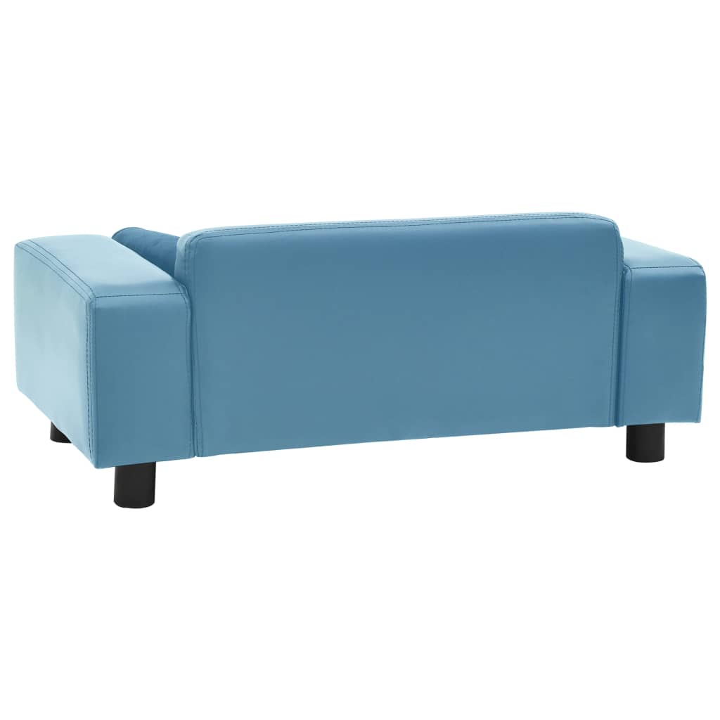 Divano per Cani Blu 81x43x31 cm in Peluche e Similpelle