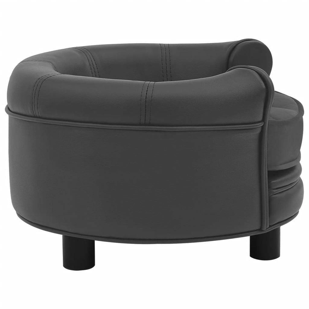 Divano per Cani Grigio Scuro 48x48x32cm in Peluche e Similpelle