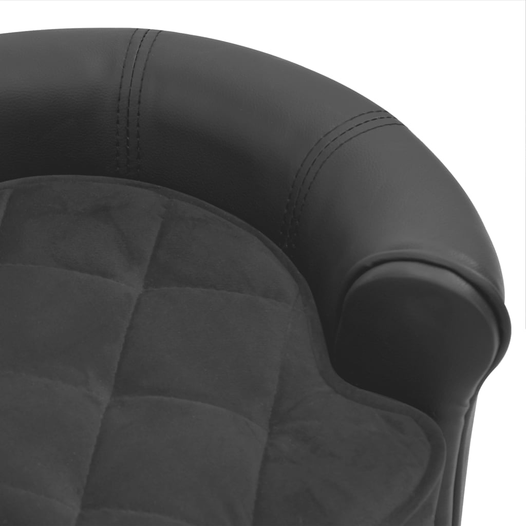 Divano per Cani Grigio Scuro 48x48x32cm in Peluche e Similpelle