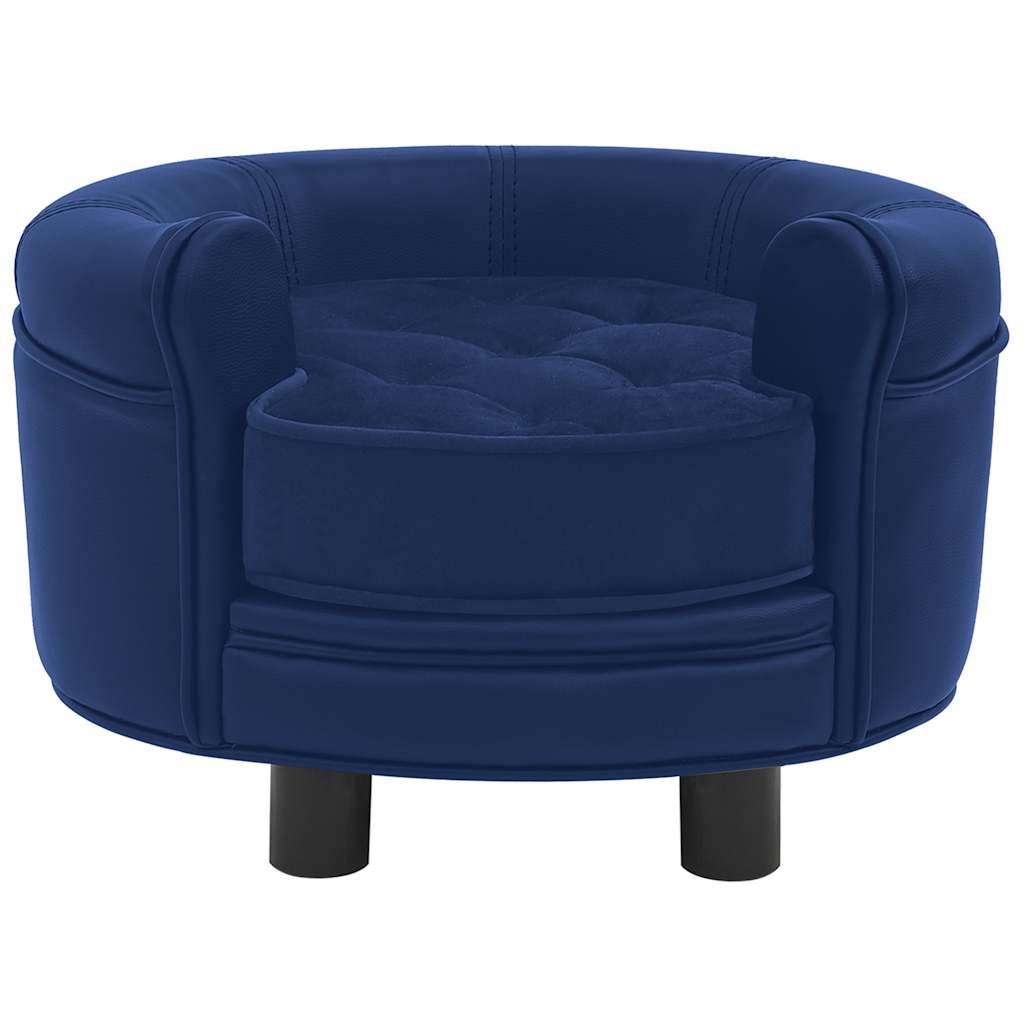 Divano per Cani Blu 48x48x32 cm in Peluche e Similpelle