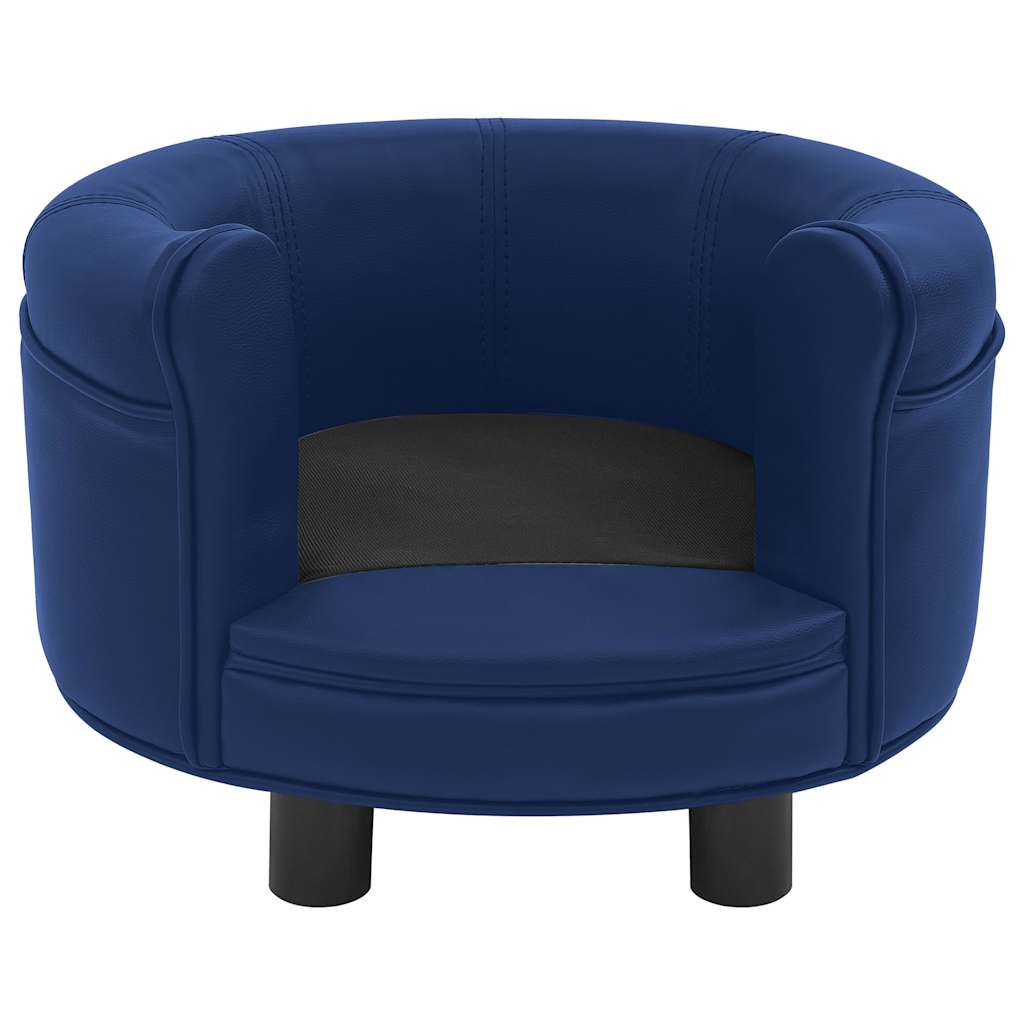 Divano per Cani Blu 48x48x32 cm in Peluche e Similpelle