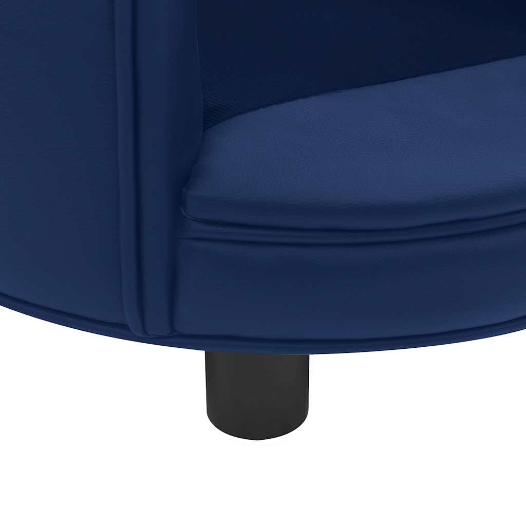 Divano per Cani Blu 48x48x32 cm in Peluche e Similpelle