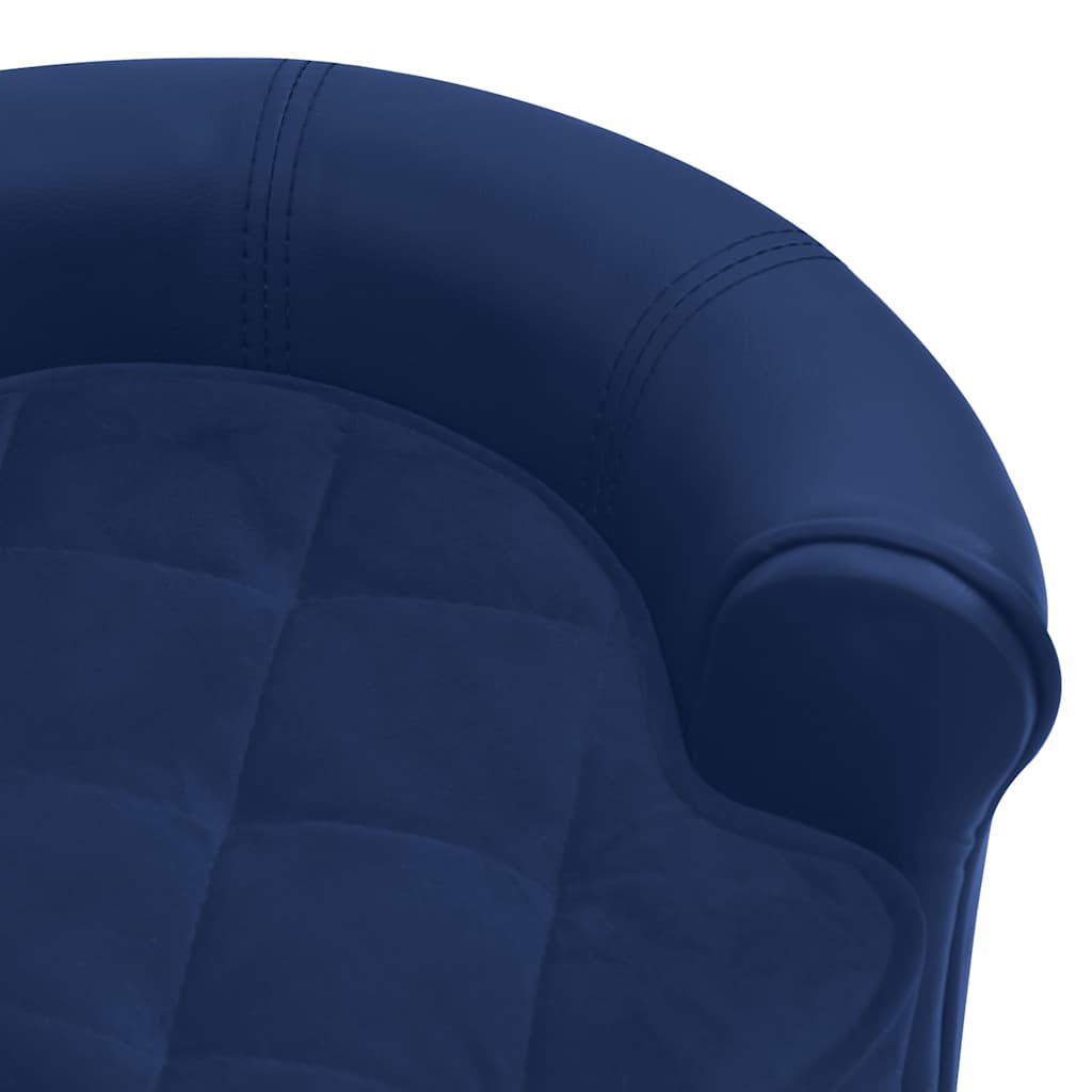 Divano per Cani Blu 48x48x32 cm in Peluche e Similpelle