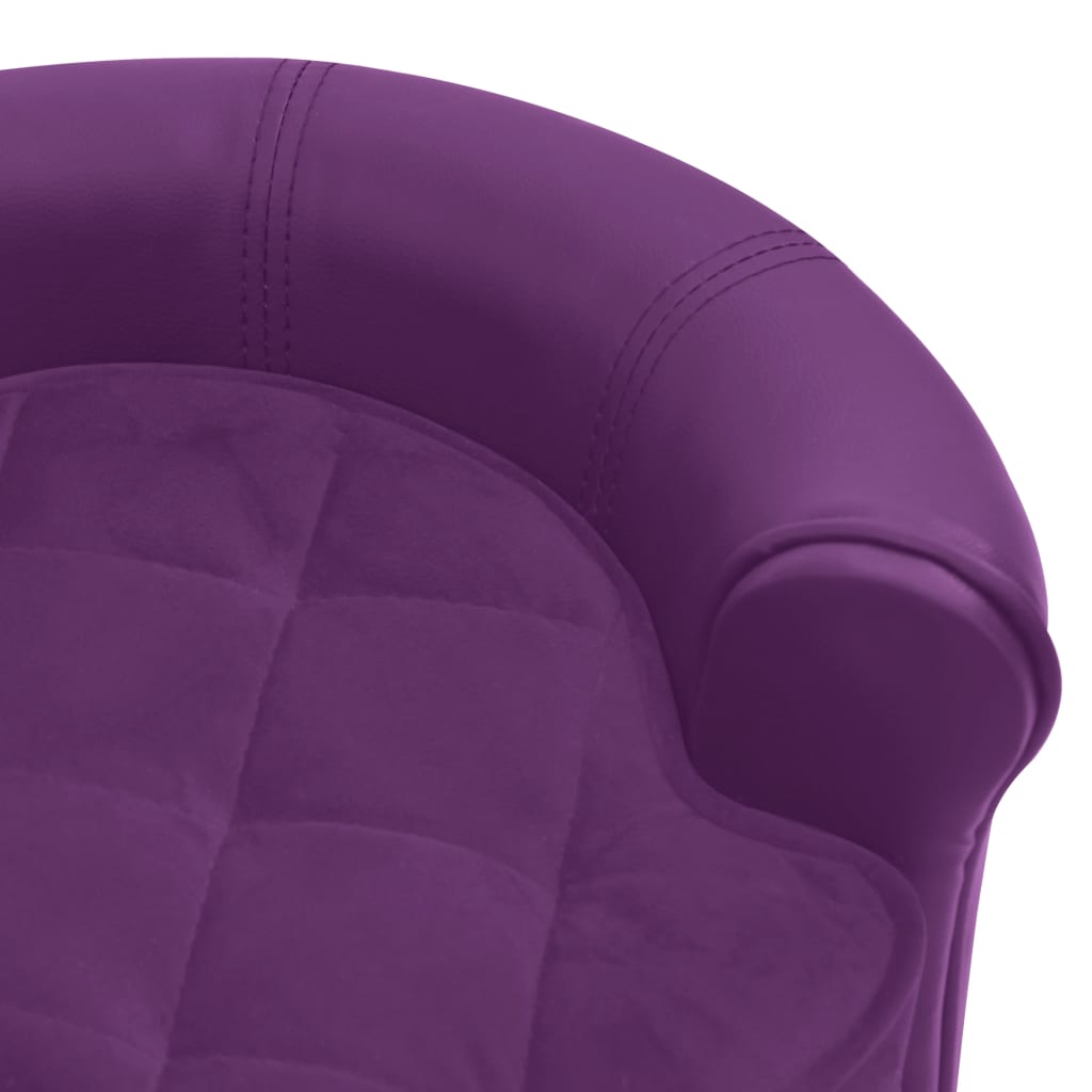 Divano per Cani Borgogna 48x48x32 cm in Peluche e Similpelle