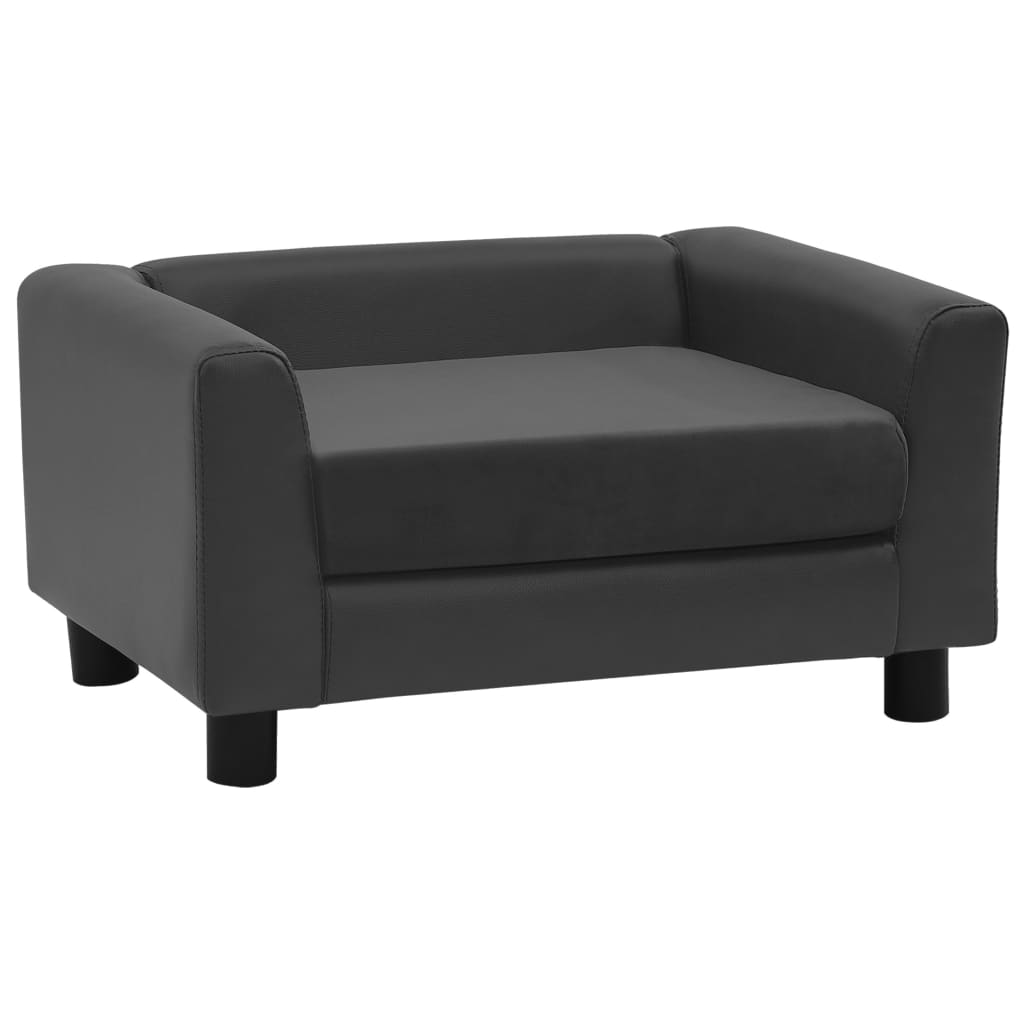Divano Cani Cuscino Grigio Scuro 60x43x30cm Peluche Similpelle