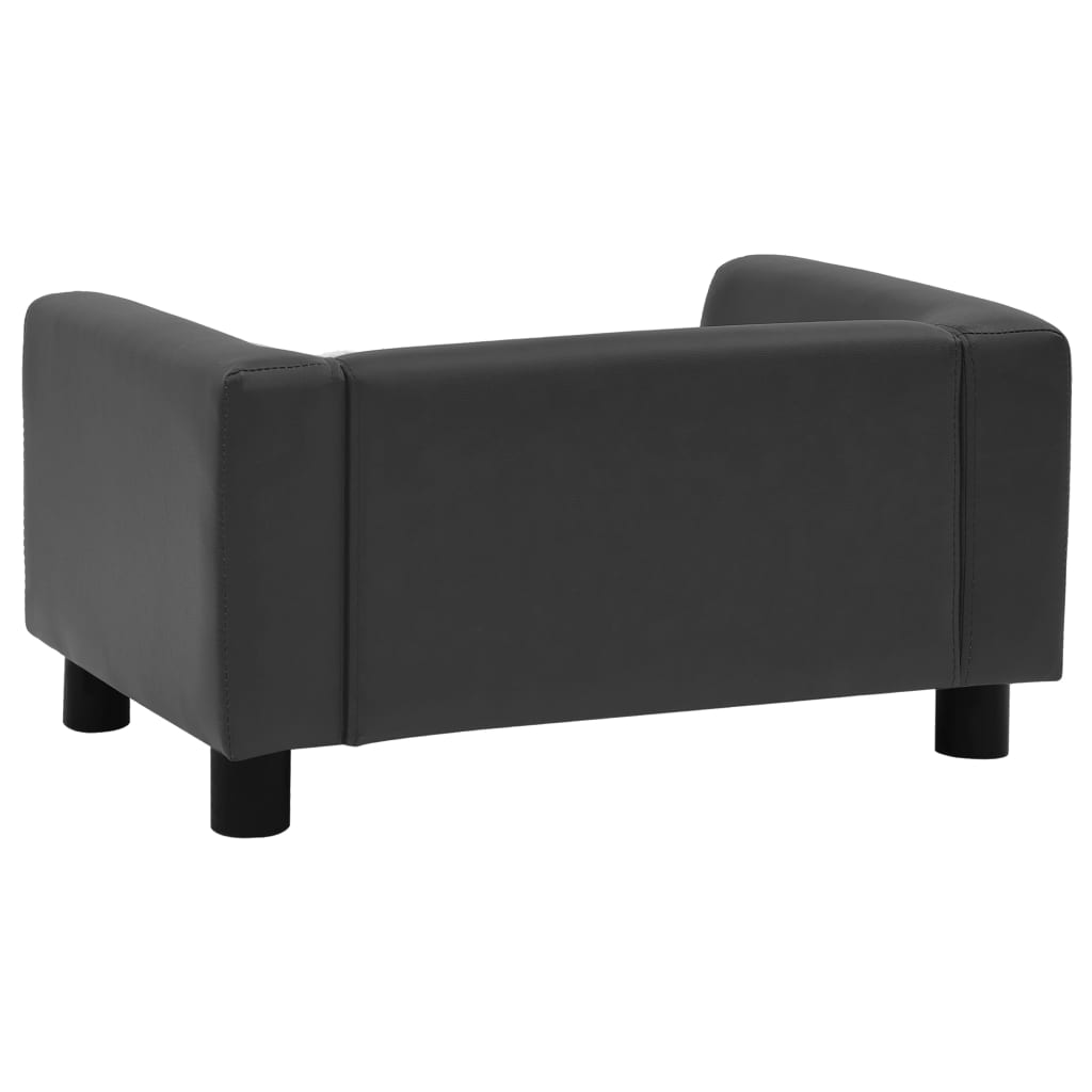 Divano Cani Cuscino Grigio Scuro 60x43x30cm Peluche Similpelle