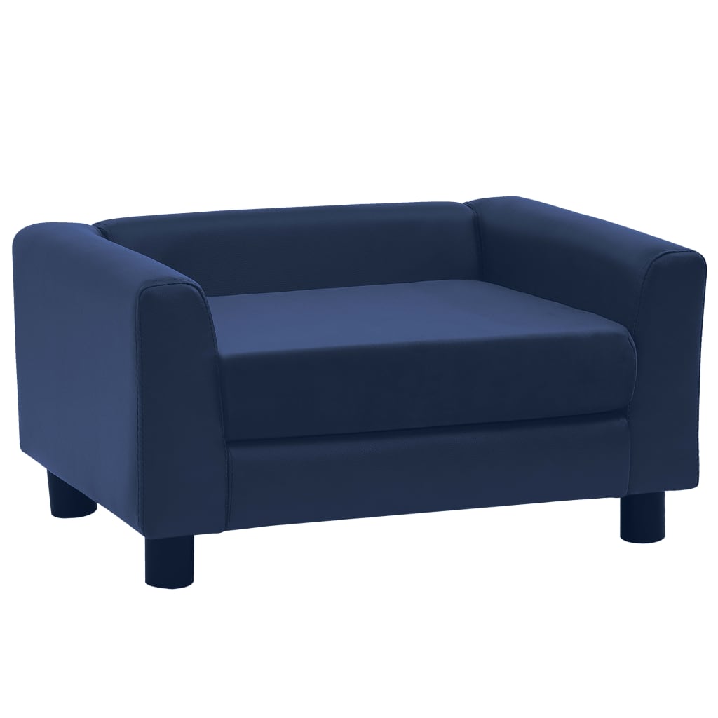 Divano per Cani Cuscino Blu 60x43x30cm Peluche Similpelle