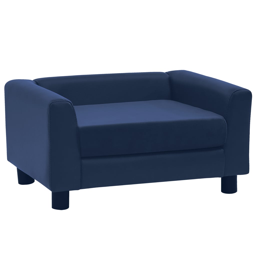 Divano per Cani Cuscino Blu 60x43x30cm Peluche Similpelle