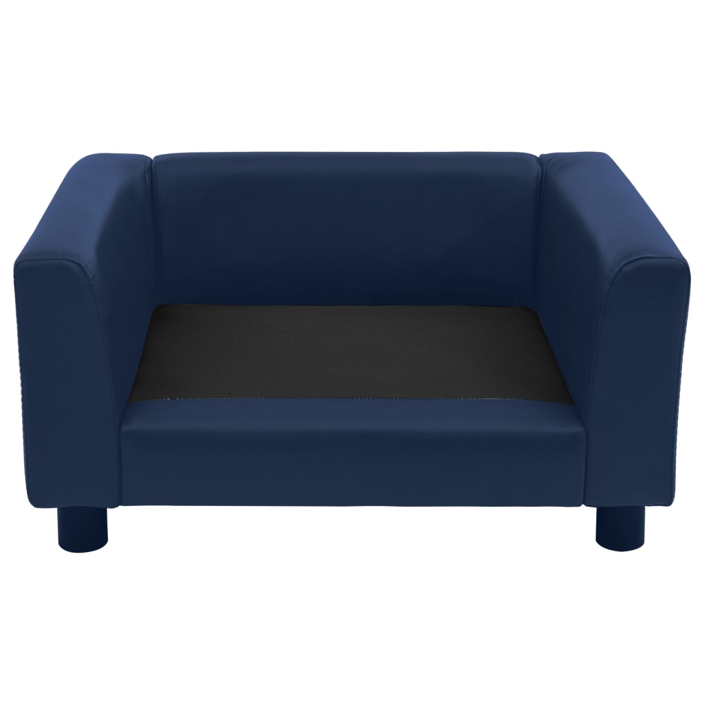 Divano per Cani Cuscino Blu 60x43x30cm Peluche Similpelle