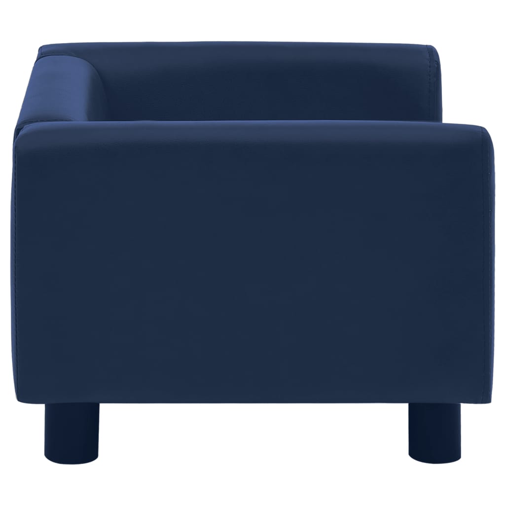 Divano per Cani Cuscino Blu 60x43x30cm Peluche Similpelle