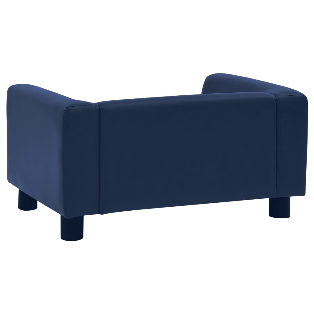 Divano per Cani Cuscino Blu 60x43x30cm Peluche Similpelle