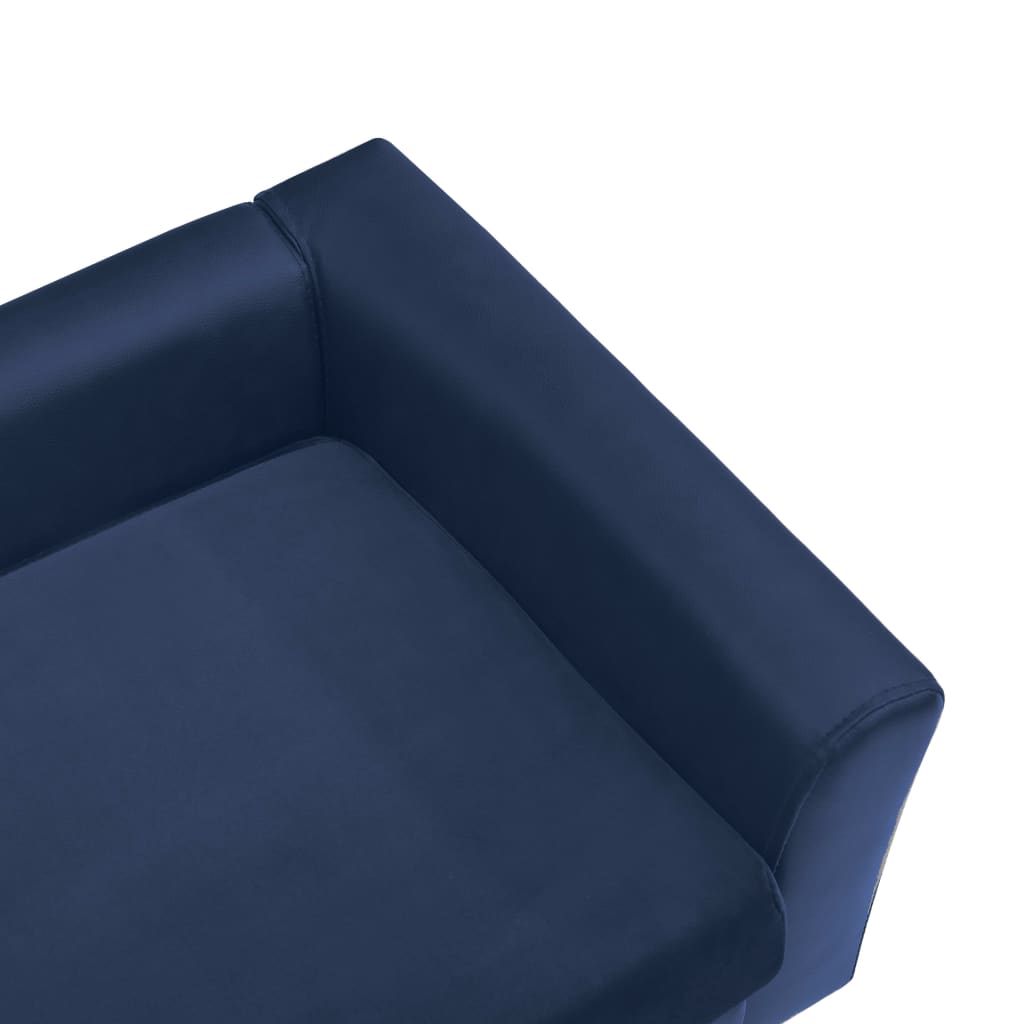 Divano per Cani Cuscino Blu 60x43x30cm Peluche Similpelle