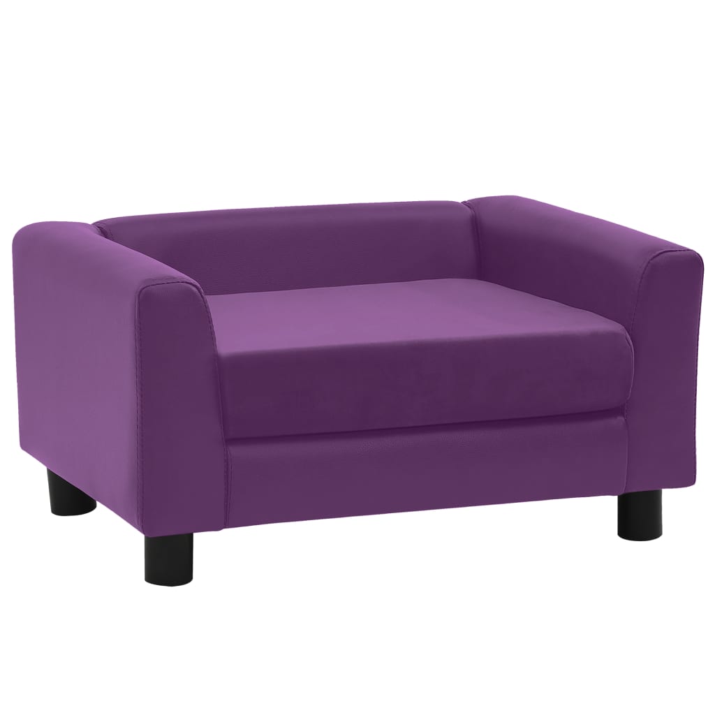 Divano per Cani Cuscino Borgogna 60x43x30cm Peluche Similpelle