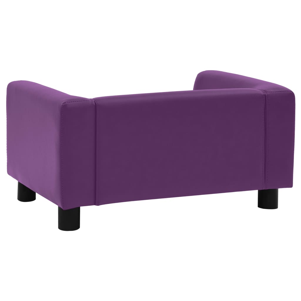 Divano per Cani Cuscino Borgogna 60x43x30cm Peluche Similpelle