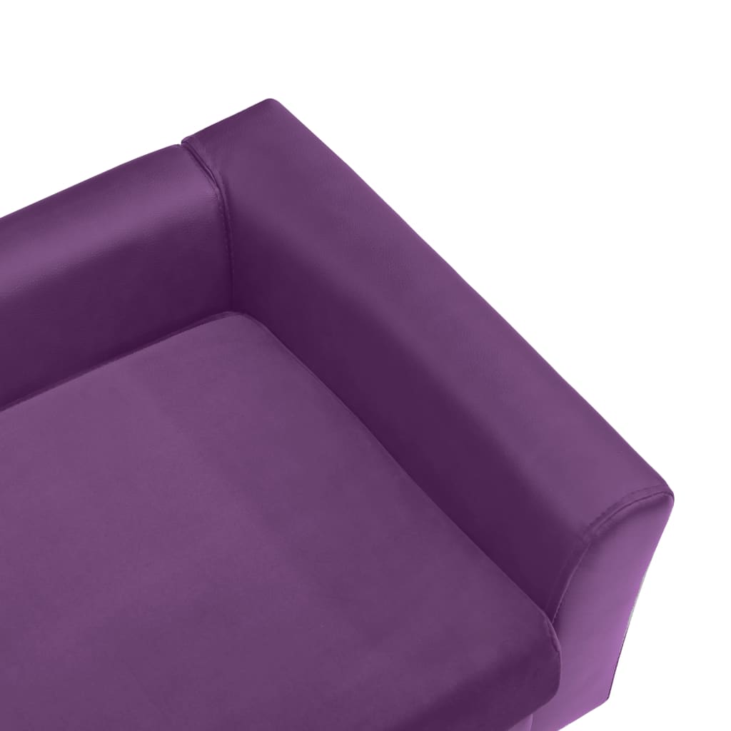 Divano per Cani Cuscino Borgogna 60x43x30cm Peluche Similpelle