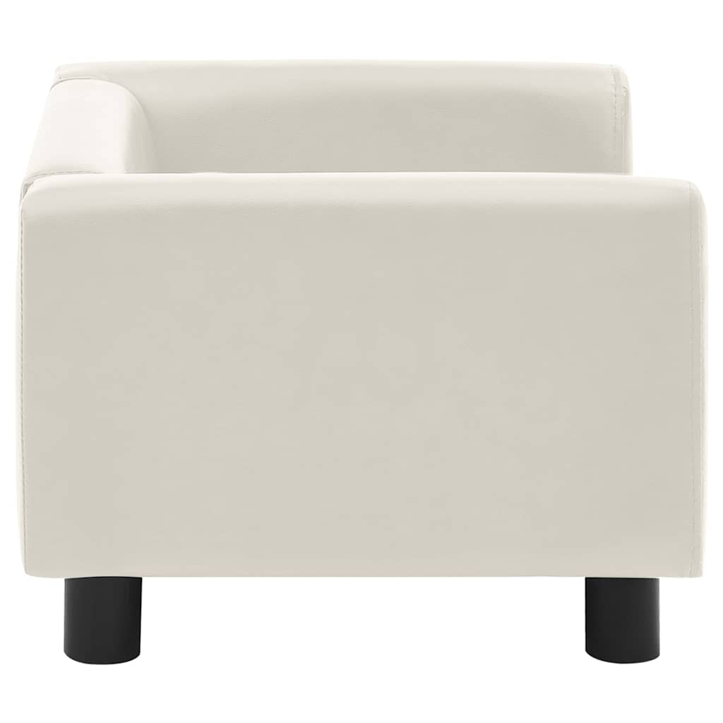 Divano per Cani Cuscino Crema 60x43x30cm Peluche Similpelle
