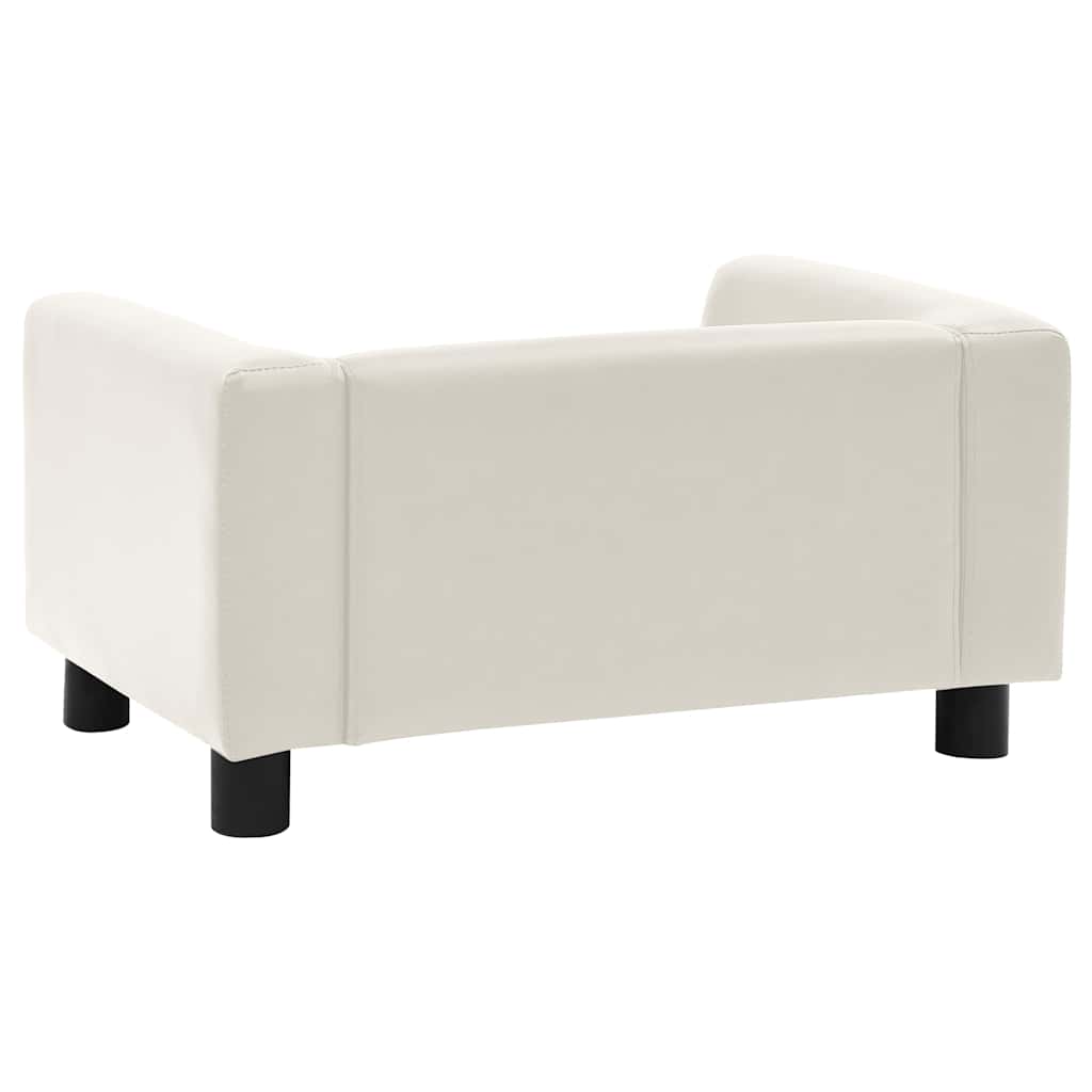 Divano per Cani Cuscino Crema 60x43x30cm Peluche Similpelle