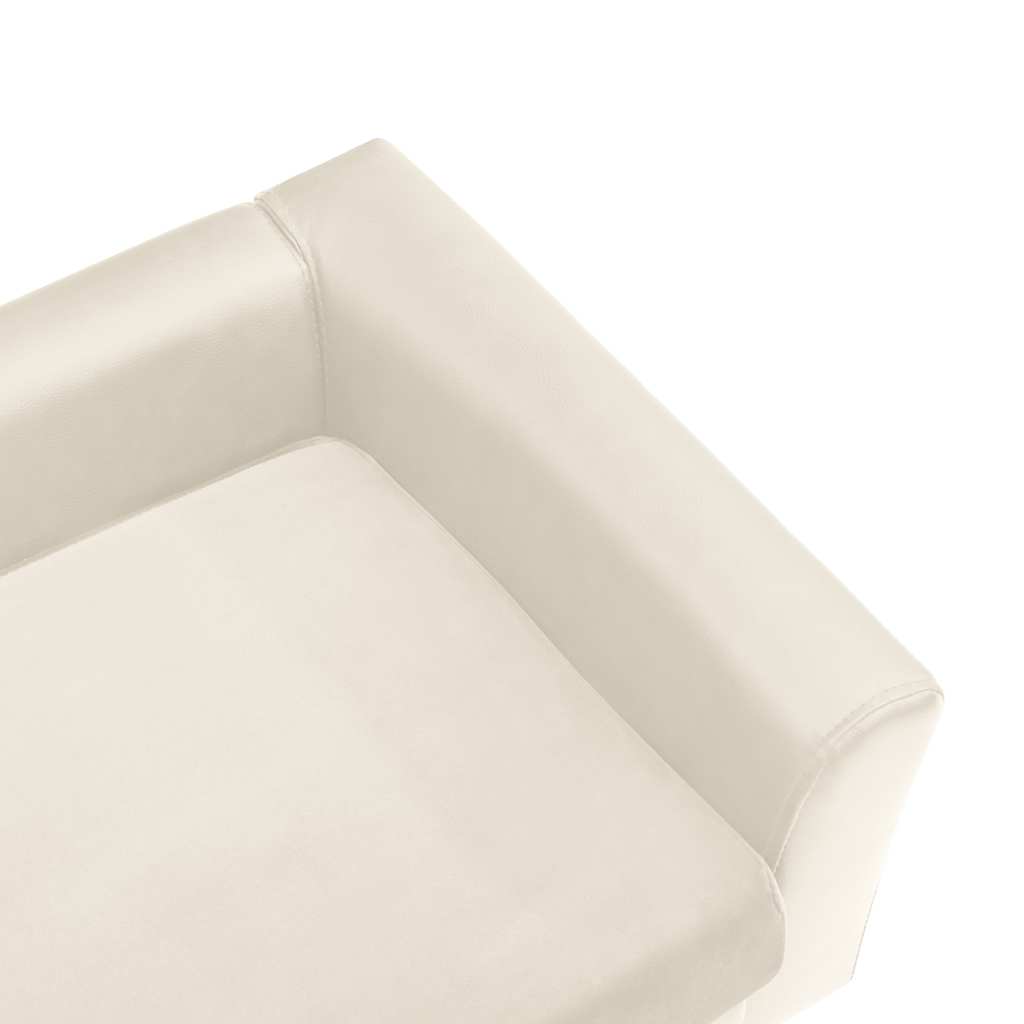 Divano per Cani Cuscino Crema 60x43x30cm Peluche Similpelle