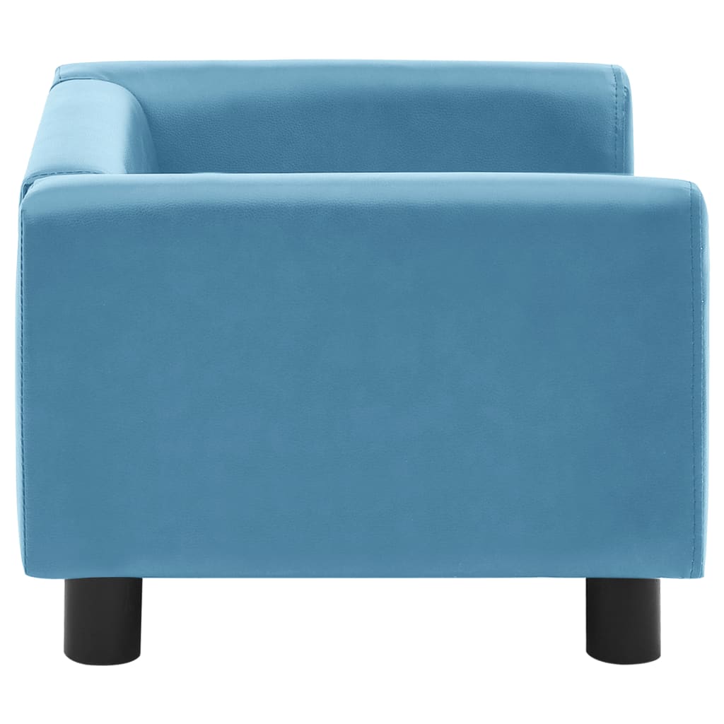 Divano per Cani Cuscino Turchese 60x43x30cm Peluche Similpelle