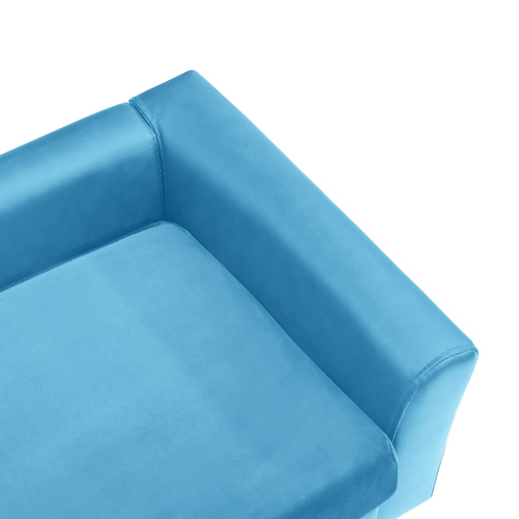 Divano per Cani Cuscino Turchese 60x43x30cm Peluche Similpelle